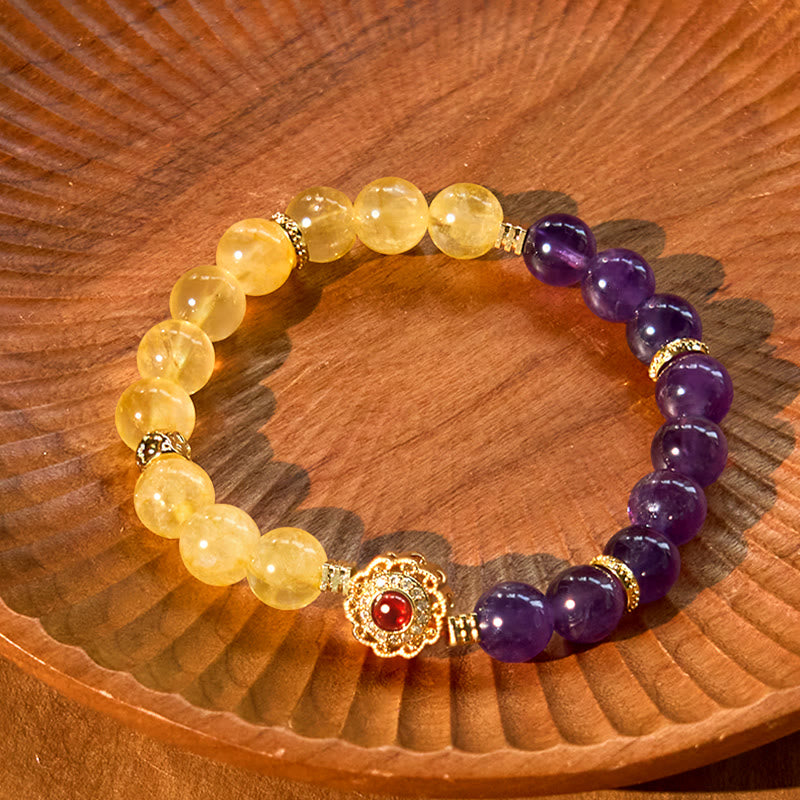 Bracelet plaisir Foviel en citrine et améthyste