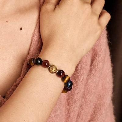 Foviel Tiger Augenstein Perlen Schutz Mut Armband