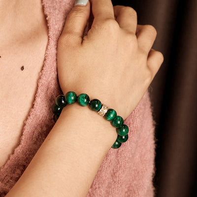 Foviel Grüne Tigerauge positive Armband