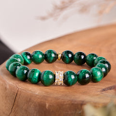 Foviel Grüne Tigerauge positive Armband