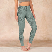 Foviel Casual Flower Leaves Print Gym Fitness Leggings Women's Yoga Pants