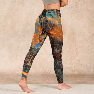 Buddha Stones Vibrant Phoenix Gym Leggings Women's Yoga Pants - image 5