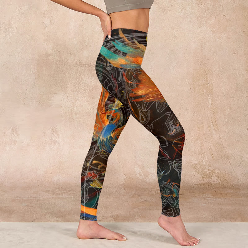 Buddha Stones Vibrant Phoenix Gym Leggings Women's Yoga Pants - image 17