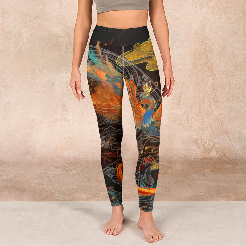 Buddha Stones Vibrant Phoenix Gym Leggings Women's Yoga Pants - image 2