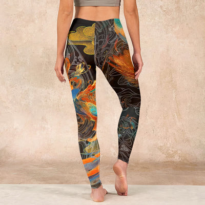 Buddha Stones Vibrant Phoenix Gym Leggings Women's Yoga Pants - image 15