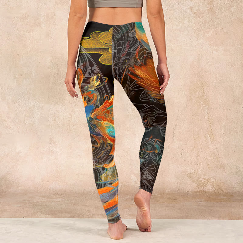 Buddha Stones Vibrant Phoenix Gym Leggings Women's Yoga Pants - image 15