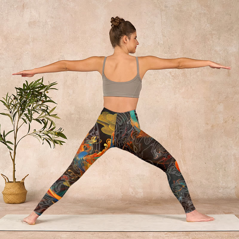 Buddha Stones Vibrant Phoenix Gym Leggings Women's Yoga Pants - image 11