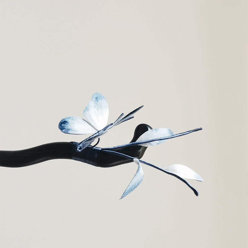 Foviel Handmade Velvet Flower Mulberry Silk Butterfly Brooch Hairpin