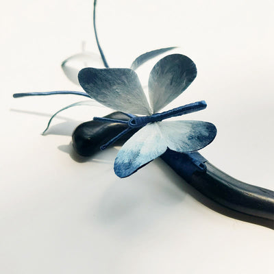 Foviel Handmade Velvet Flower Mulberry Silk Butterfly Brooch Hairpin