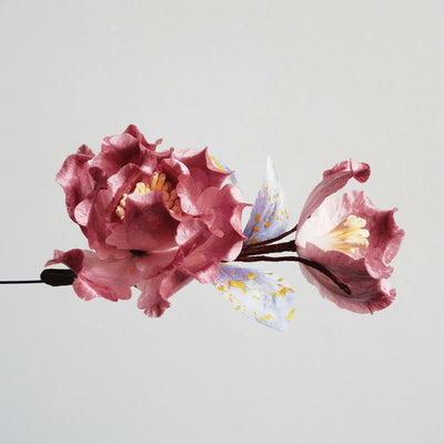 Foviel nl handgemachte Velvet Blume Mulberry Seide rote Blume Brosche