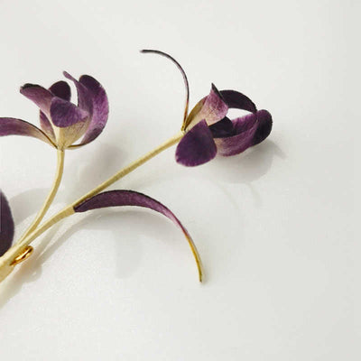 Foviel Handgefertigt Velvet Blume Mulberry Seide Orchidee Blume Brosche