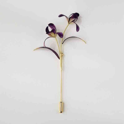 Foviel Handgefertigt Velvet Blume Mulberry Seide Orchidee Blume Brosche