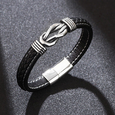 Foviel Mode Titanium Stahl Leder stärken Armband
