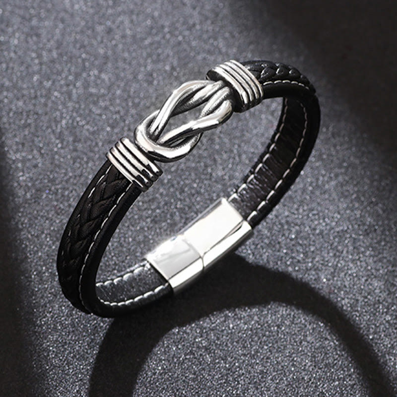 Foviel Mode Titanium Stahl Leder stärken Armband