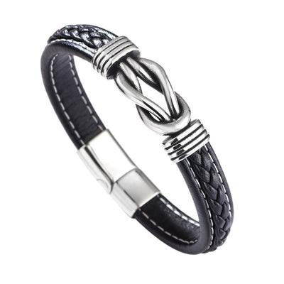 Foviel Mode Titanium Stahl Leder stärken Armband