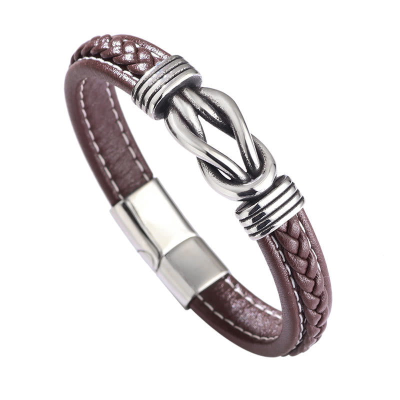 Foviel Mode Titanium Stahl Leder stärken Armband