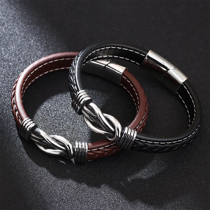 Foviel Mode Titanium Stahl Leder stärken Armband