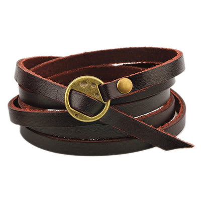 Foviel Vintage Multi-layer Leather Buckle Confidence Bracelet