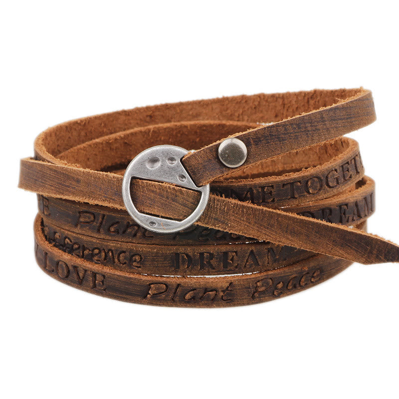 Foviel Vintage Multi-layer Leather Buckle Confidence Bracelet
