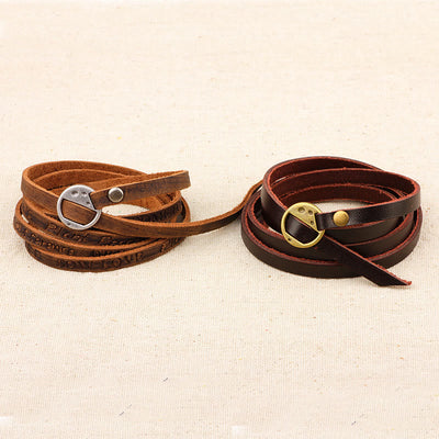 Foviel Vintage Multi-layer Leather Buckle Confidence Bracelet