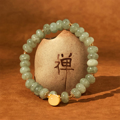 Foviel Erdbeerquarz cyanfarbene Jade Glückliche Katze Perlen spirituell Armband