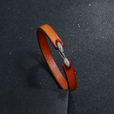 Bracelet Foviel en cuir vintage avec boucle unie et renforcée