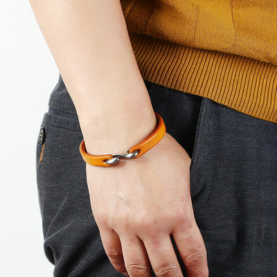 Bracelet Foviel en cuir vintage avec boucle unie et renforcée