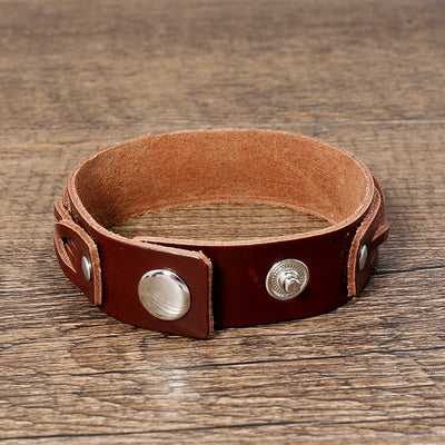 Bracelet Foviel tressé vintage en cuir avec boucle réglable renforcée