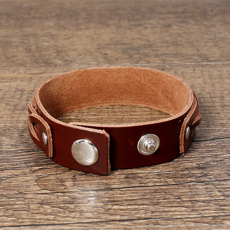 Bracelet Foviel tressé vintage en cuir avec boucle réglable renforcée