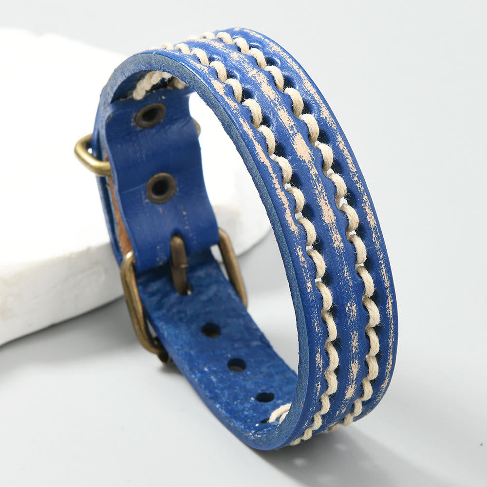 Foviel Vintage Leder verstellbare Schnalle stärken Armband