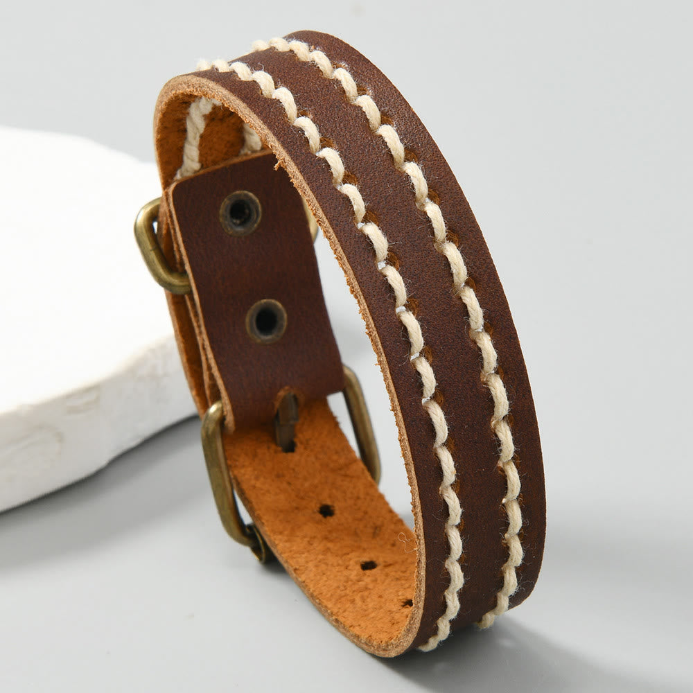 Foviel Vintage Leder verstellbare Schnalle stärken Armband