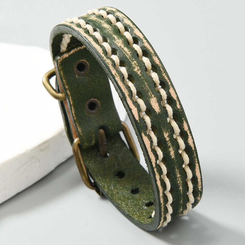 Foviel Vintage Leder verstellbare Schnalle stärken Armband