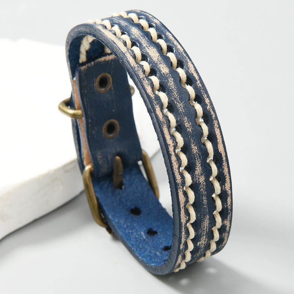 Foviel Vintage Leder verstellbare Schnalle stärken Armband