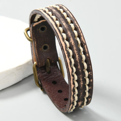 Foviel Vintage Leder verstellbare Schnalle stärken Armband