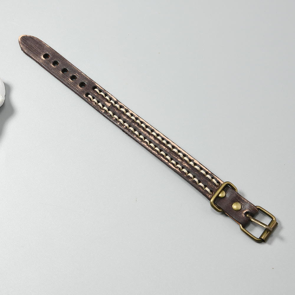 Foviel Vintage Leder verstellbare Schnalle stärken Armband