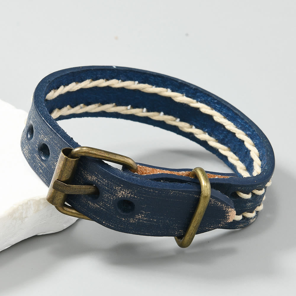 Foviel Vintage Leder verstellbare Schnalle stärken Armband