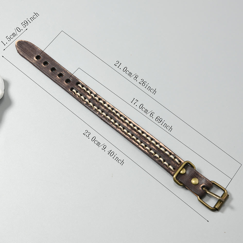 Foviel Vintage Leder verstellbare Schnalle stärken Armband