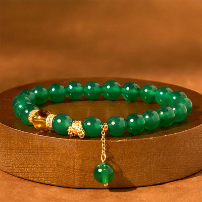 Foviel Year of the Snake Green Agate Citrine Power Bracelet