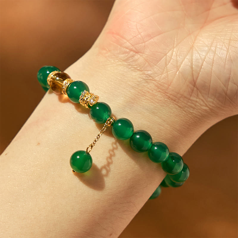 Foviel Year of the Snake Green Agate Citrine Power Bracelet
