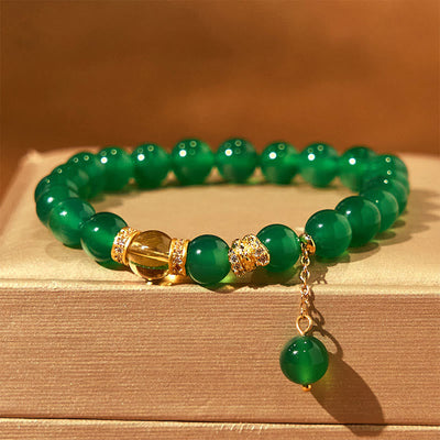 Foviel Year of the Snake Green Agate Citrine Power Bracelet