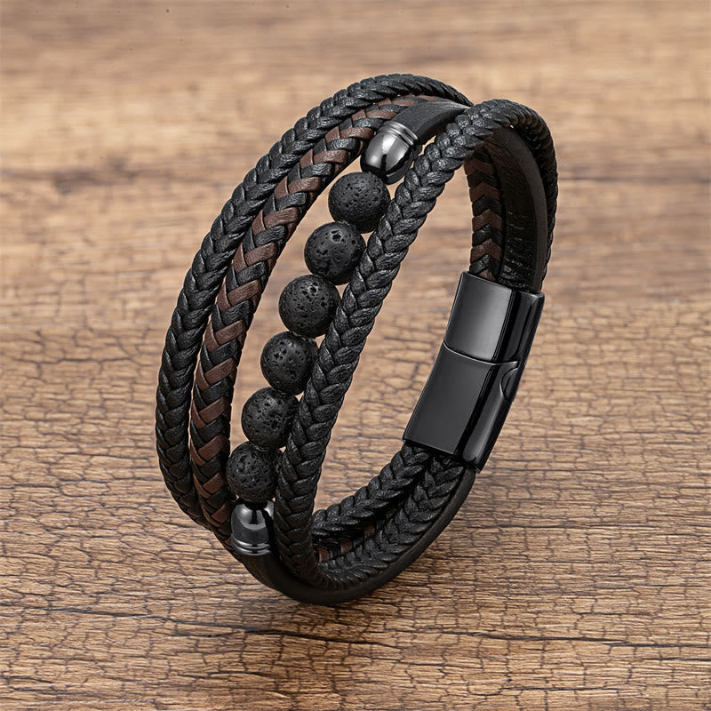 Buddha Stones "Wishing Strength to Rise from Within" Lava Rock Bracelet Includes Gift Message Card - image 1