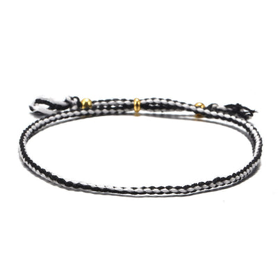 Bracelet d'harmonie réglable Foviel fait main avec pompon tressé en corde colorée