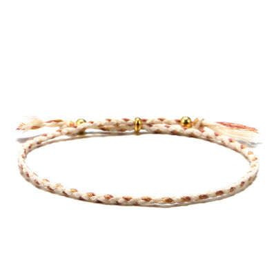 Bracelet d'harmonie réglable Foviel fait main avec pompon tressé en corde colorée