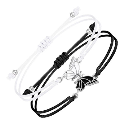 Foviel 2Pcs Handmade Braided Rope Butterfly Freedom Bracelet