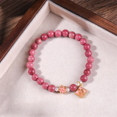 Foviel Rhodonite Peach Blossom Loving Energy Bracelet