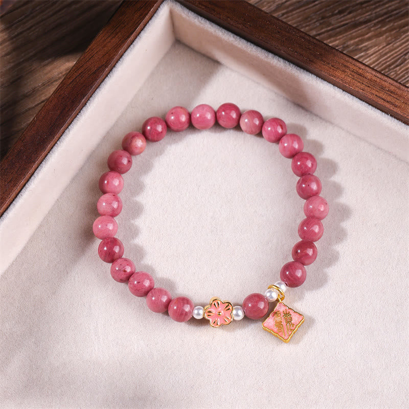 Foviel Rhodonit Pfirsichblüten-Liebes-Energie Armband