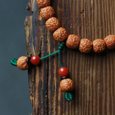 Foviel Tibetan Rudraksha Bodhi Seed Agate Wealth Bracelet