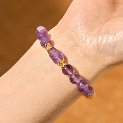 Foviel Citrine Amethyst Pixiu Prosperity Bracelet