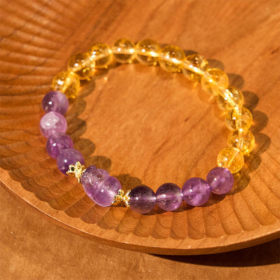 Foviel Citrine Amethyst Pixiu Prosperity Bracelet