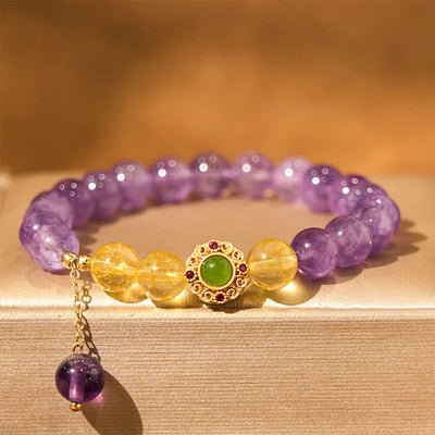 Foviel Natural Amethyst Meditation Balance Bracelet
